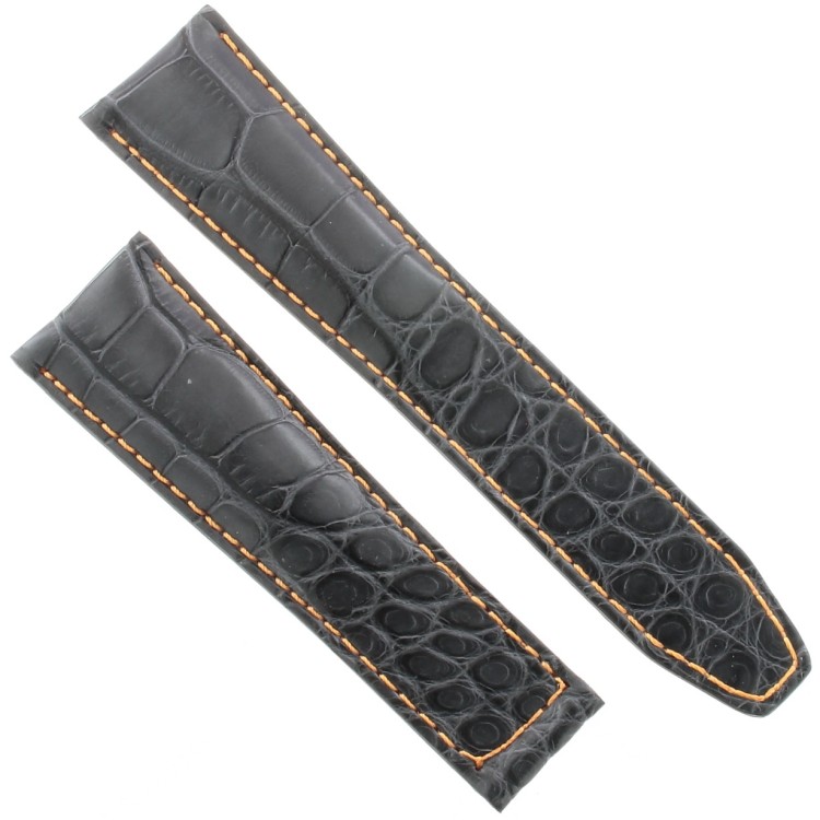Tag Heuer Cinturino Monaco Alligatore Grigio Non Originale Arancione 22/18 mm