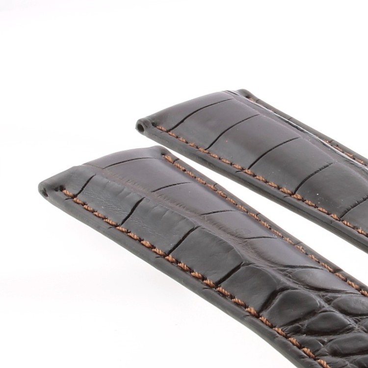 Tag Heuer Cinturino Monaco Alligatore Marrone scuro Non Originale 22/18 mm
