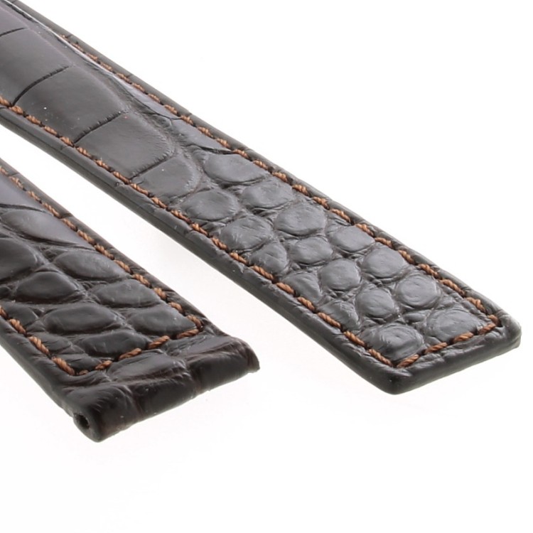 Tag Heuer Cinturino Monaco Alligatore Marrone scuro Non Originale 22/18 mm