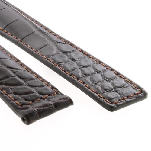 Tag Heuer Cinturino Monaco Alligatore Marrone scuro Non Originale 22/18 mm