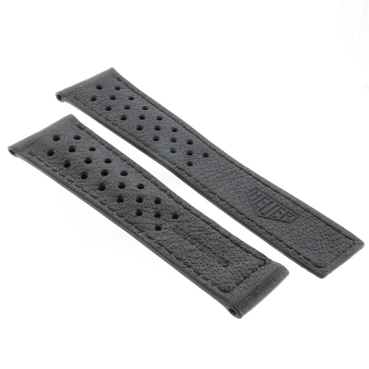 Tag Heuer Cinturino Monaco FC6356 Pelle Nera Forata 22/18 mm