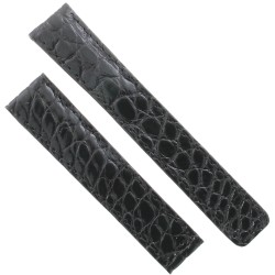 Tag Heuer Cinturino Carrera Coccodrillo nero lucido non Originale 18/16
