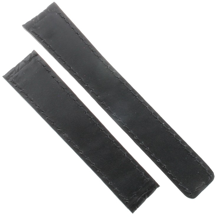 Tag Heuer Cinturino Carrera Coccodrillo nero lucido non Originale 18/16