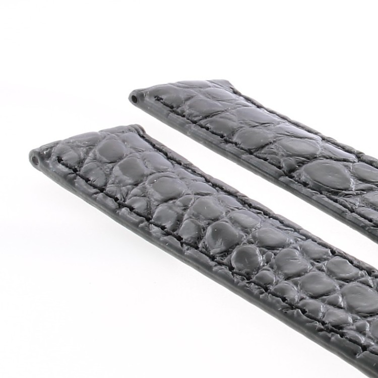 Tag Heuer Cinturino Carrera Coccodrillo nero lucido non Originale 18/16