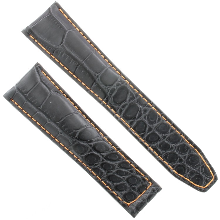 Tag Heuer Cinturino Monaco Alligatore Grigio Non Originale Arancione 22/18 mm