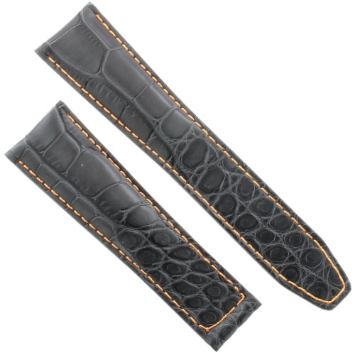 Tag Heuer Cinturino Monaco Alligatore Grigio Non Originale Arancione 22/18 mm