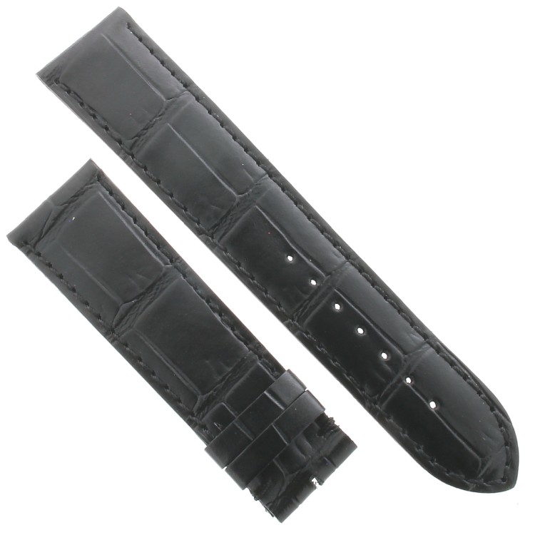 Cinturino Stampa Alligatore Nero Opaco 22/20 mm fodera nera classico