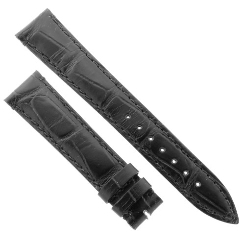 Cinturino Sartoriale Stampa Alligatore Nero Opaco 19/16 mm B4N