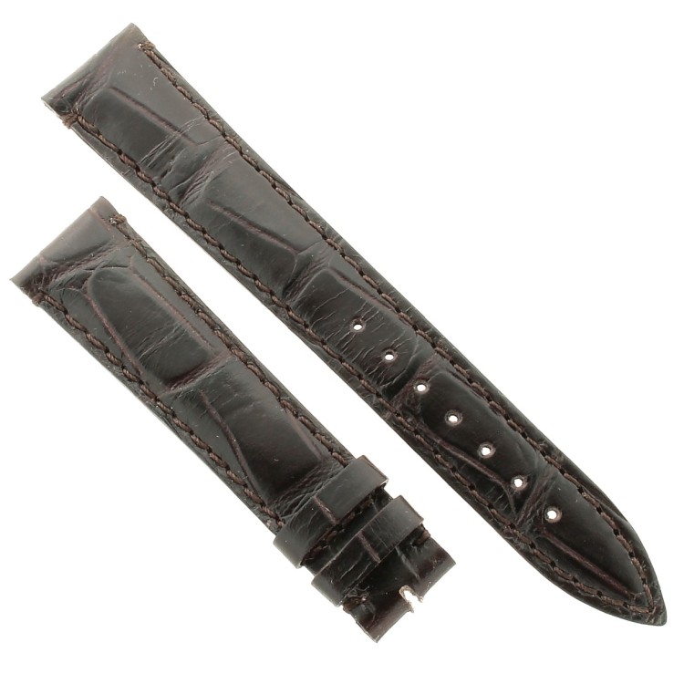 Cinturino Sartoriale Stampa Alligatore Marrone Moka Opaco 19/16 mm B4N