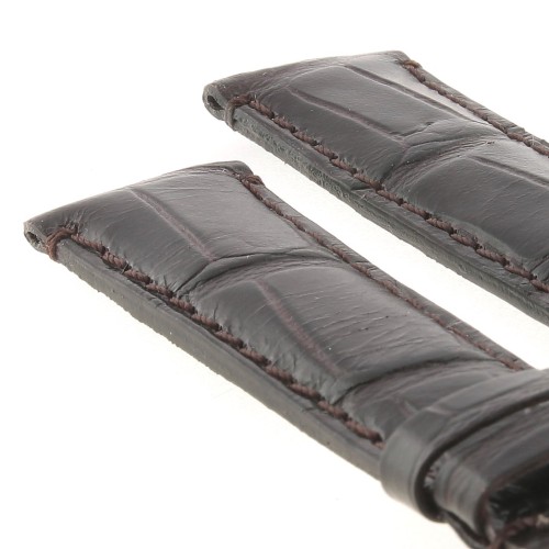 Cinturino Sartoriale Stampa Alligatore Marrone Moka Opaco 19/16 mm B4N