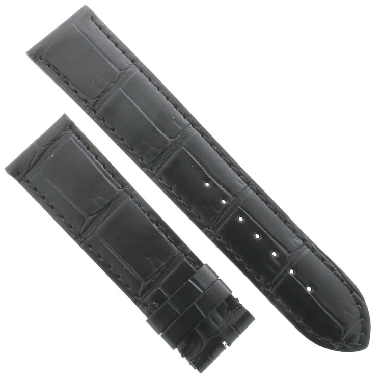 Cinturino Sartoriale Stampa Alligatore Nero Opaco 22/20 mm fodera nera classico