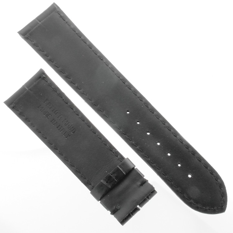 Cinturino Stampa Alligatore Nero Opaco 22/20 mm fodera nera classico
