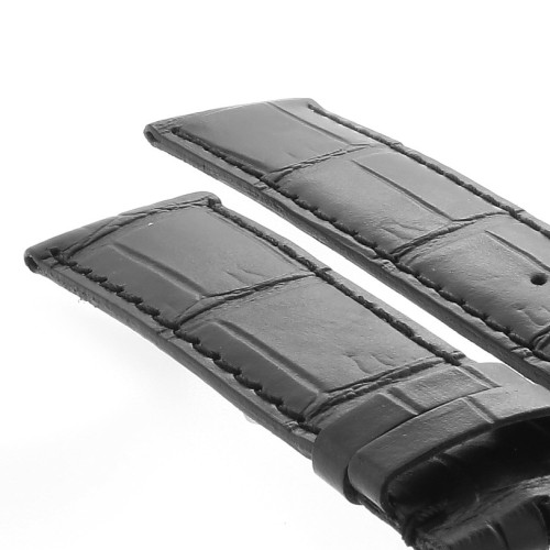 Cinturino Stampa Alligatore Nero Opaco 22/20 mm fodera nera classico