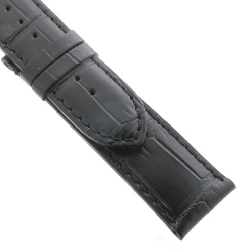 Cinturino Stampa Alligatore Nero Opaco 22/20 mm fodera nera classico