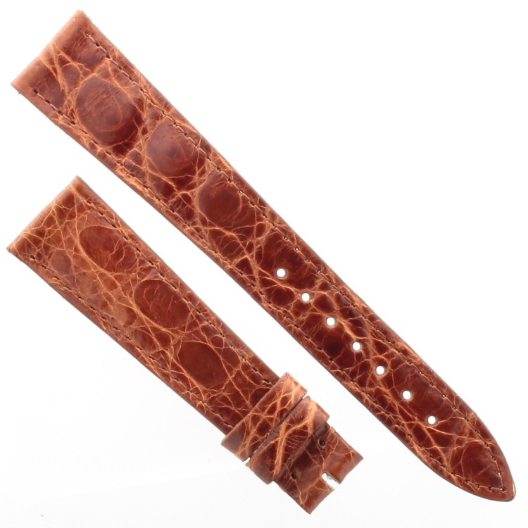 Cinturino Coccodrillo Marrone Gold Lucido 18/14 B30B  forma classica