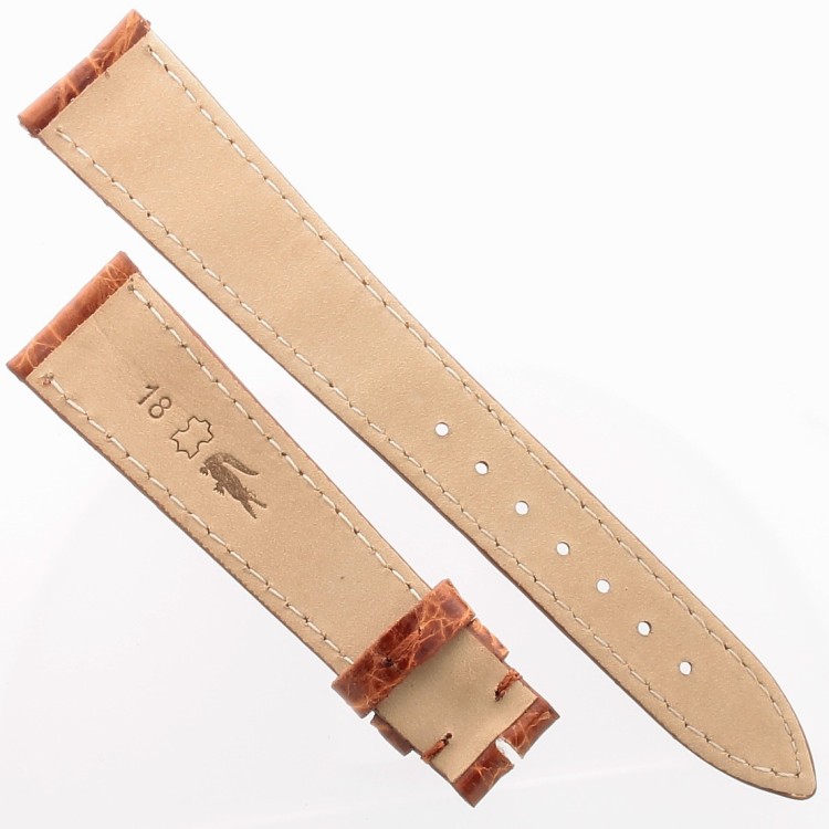 Cinturino Piatto Coccodrillo Marrone Gold Lucido 18/14 forma classica