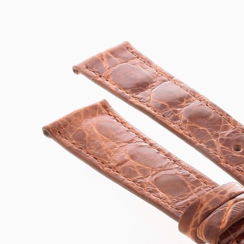 Cinturino Piatto Coccodrillo Marrone Gold Lucido 18/14 forma classica