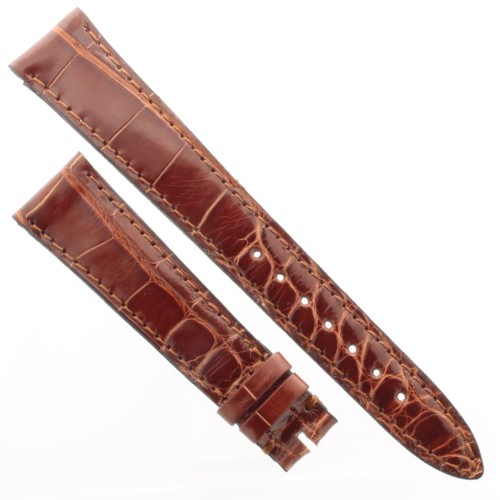 Cinturino Alligatore Marrone Gold Lucido 18/14 B35B forma classica
