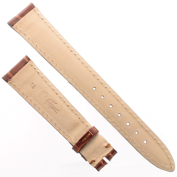 Cinturino Alligatore Marrone Gold Lucido 18/14 B35B forma classica