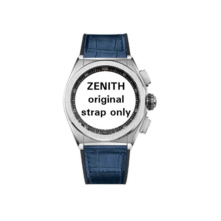 Zenith Cinturino 27.00.2322.584 Alligatore Blu opaco interno caucciù 23/22 mm