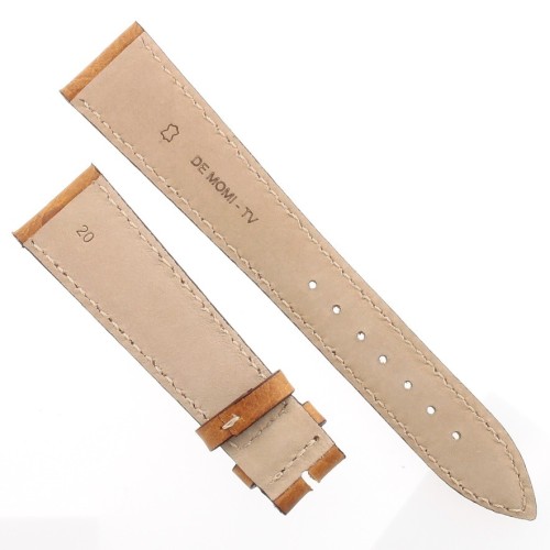 Cinturino Stampa Struzzo Marrone Miele opaco 20/16 mm B37B classico cuciture bianche