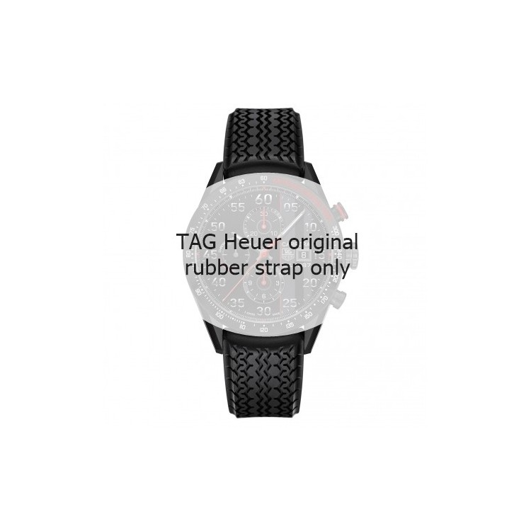 Tag Heuer Cinturino Caucciù FT6033 Nero misure 22/18 mm per Carrera o Monaco