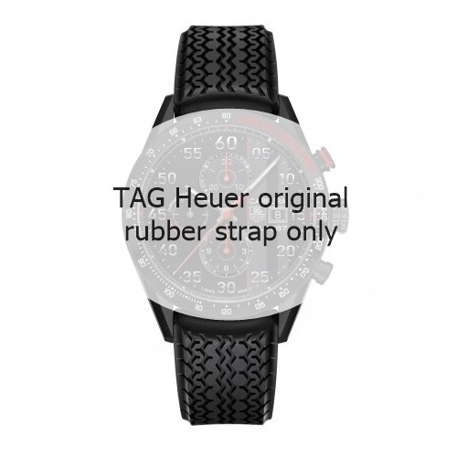 Tag Heuer Cinturino Caucciù FT6033 Nero misure 22/18 mm per Carrera o Monaco