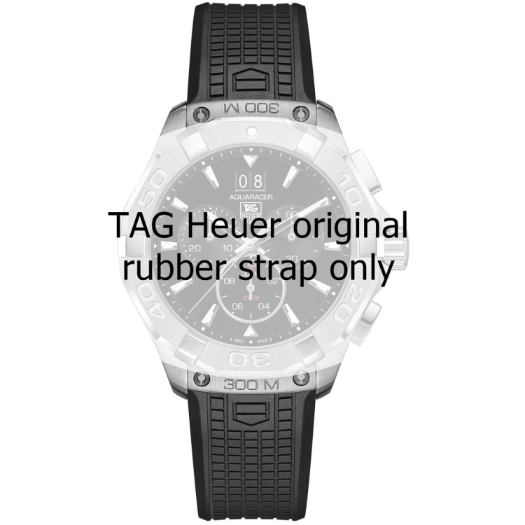 Tag Heuer Cinturino Caucciù FT6041 Nero misure 22/18 mm per Carrera