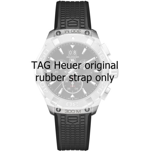 Tag Heuer Cinturino Caucciù FT6041 Nero misure 22/18 mm per Aquaracer