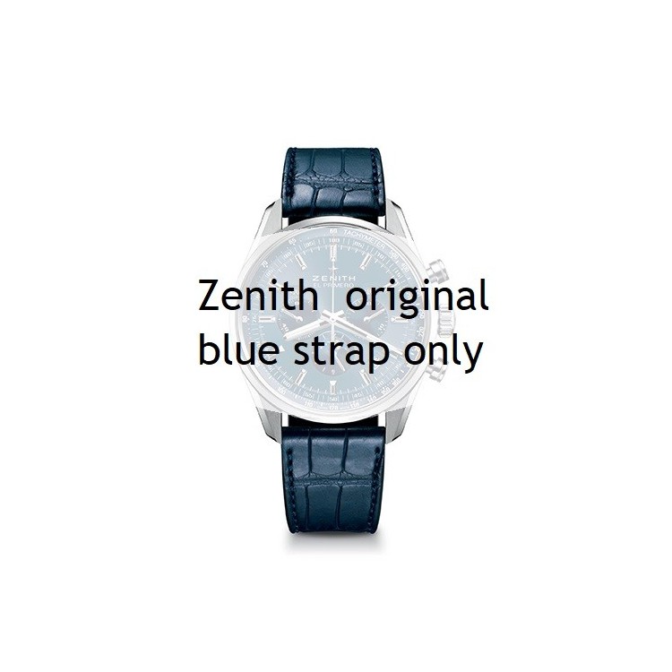 Zenith Cinturino Alligatore Blu opaco 21/18 mm Charles Vermot