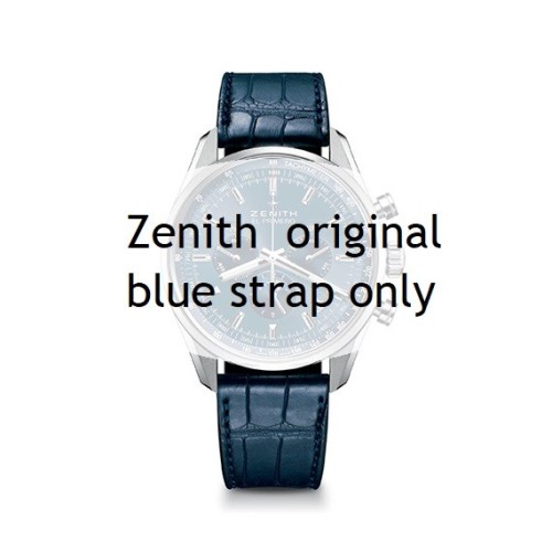 Zenith Cinturino Alligatore Blu opaco 21/18 mm Charles Vermot