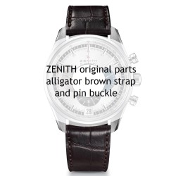 Zenith Cinturino 27.00.2118.494 FA  Alligatore Marrone opaco 21/18 mm con fibbia ardiglione stella 2
