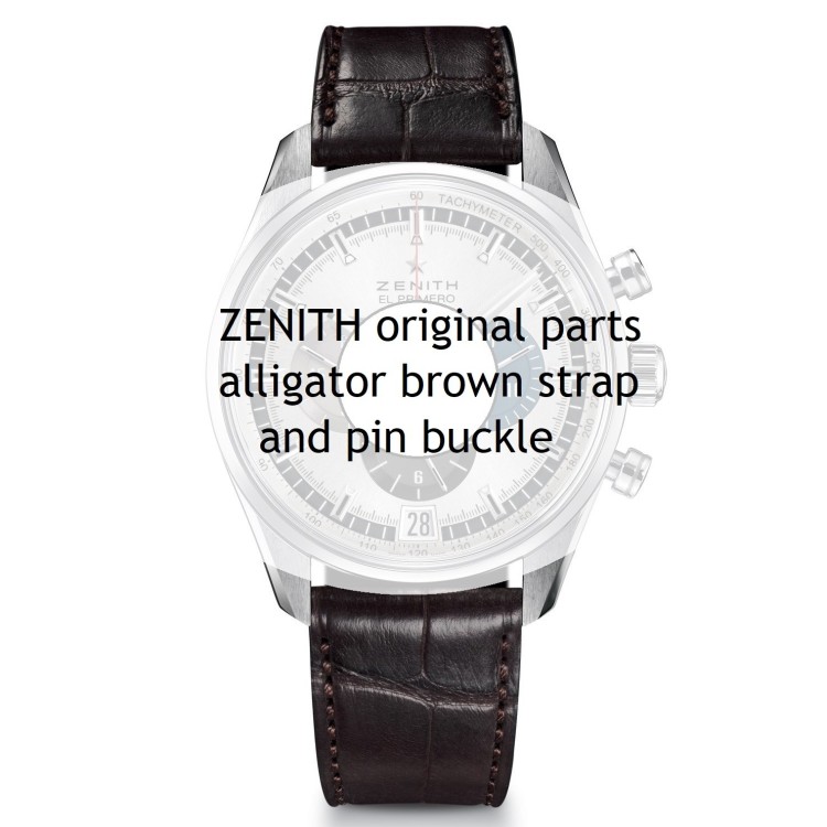 Zenith Cinturino 27.00.2118.494 FA  Alligatore Marrone opaco 21/18 mm con fibbia ardiglione stella
