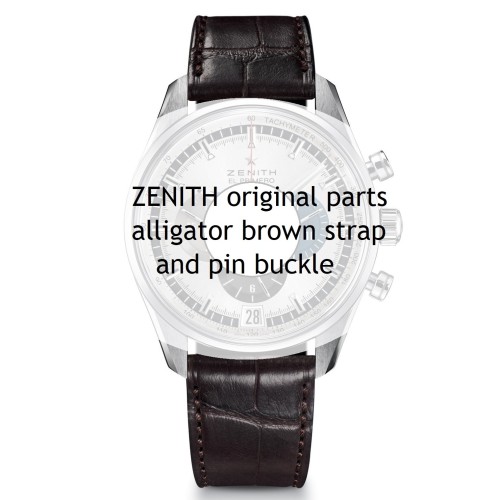 Zenith Cinturino 27.00.2118.494 FA  Alligatore Marrone opaco 21/18 mm con fibbia ardiglione stella