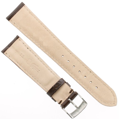 Cinturino Alligatore Marrone Moka Opaco 20/16 mm forma classica