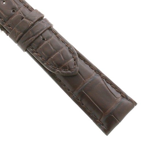 Cinturino Alligatore Marrone Moka Opaco 20/16 mm forma classica