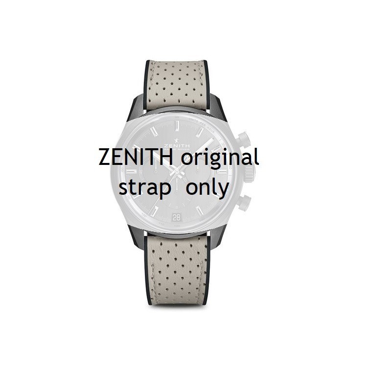 Zenith Cinturino 27.00.2118.797 Caucciù con inserto in pelle forata colore avorio 21/18 mm.  Range Rover