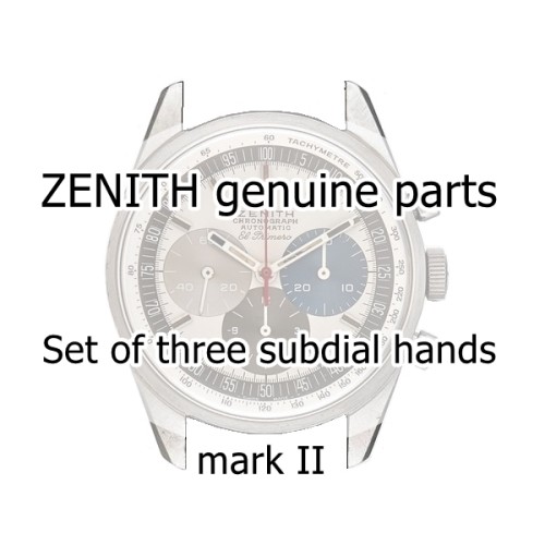 Zenith Lancette Contatori secondi, minuti e ore finitura bianca. Mark II per orologio ref. A386 cronografo El Primero