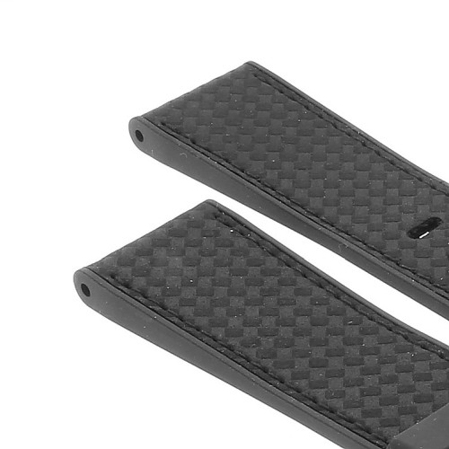 Montblanc Cinturino 111810  pelle effetto carbon fiber Nero interno gomma
