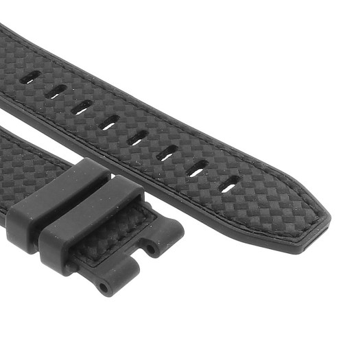 Montblanc Cinturino 111810  pelle effetto carbon fiber Nero interno gomma