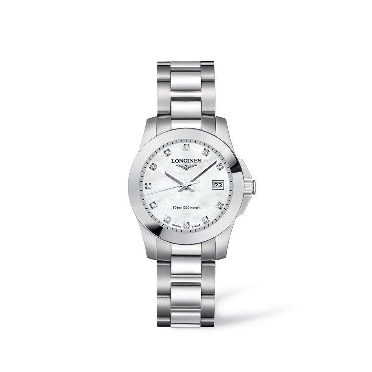 LONGINES CONQUEST L3.376.4.87.6 29,5 mm Quarzo madreperla e diamanti