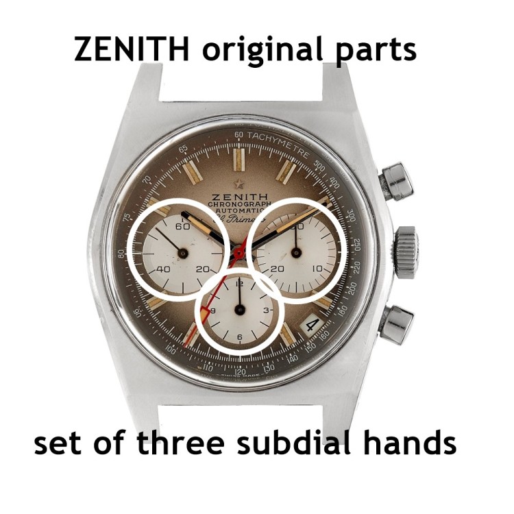Zenith Lancette Contatori secondi, minuti e ore finitura nera  per orologio ref. A385 cronografo El Primero