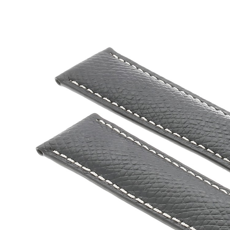 Montblanc Cinturino Pelle Nera Martellata 7023 per STAR Orologio misure 19/17 mm