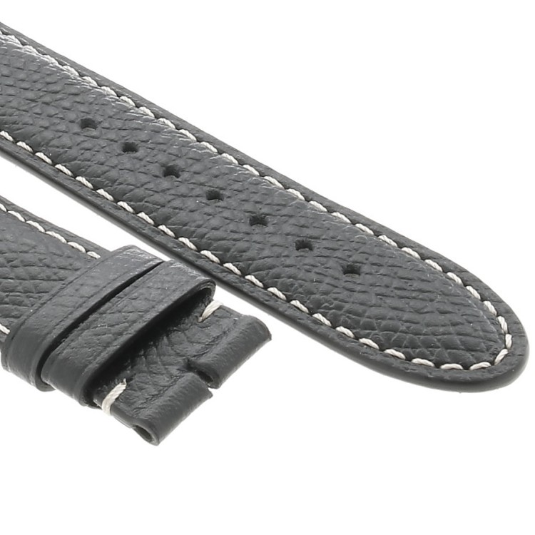 Montblanc Cinturino Pelle Nera Martellata 7023 per STAR Orologio misure 19/17 mm