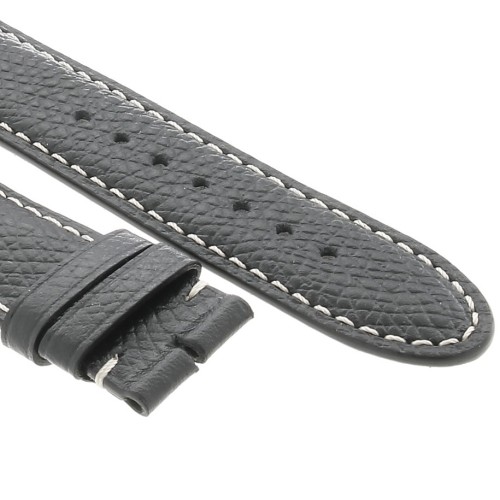 Montblanc Cinturino Pelle Nera Martelleta 7023 per STAR Orologio misure 19/17 mm