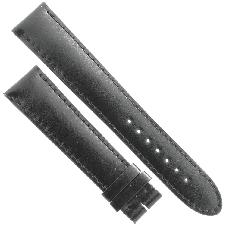 Montblanc Cinturino Pelle Nera Liscia 1496 per STAR Orologio misure 19/17 mm