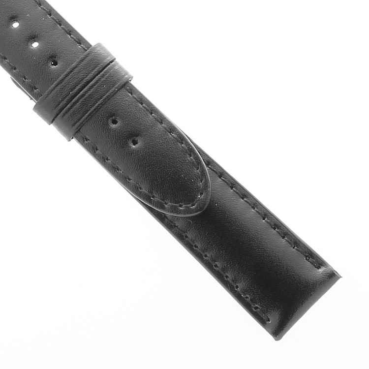 Montblanc Cinturino Pelle Nera Liscia 1496 per STAR Orologio misure 19/17 mm