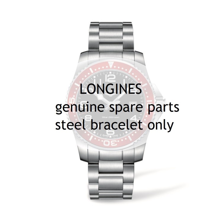 Longines Bracciale acciaio Hydroconquest Arabi 21 mm. Satinato e scalato. L3.689.4