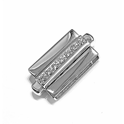 Chiusura Barretta Diamanti ct 0,081 F VS Oro 18 kt gr4,70