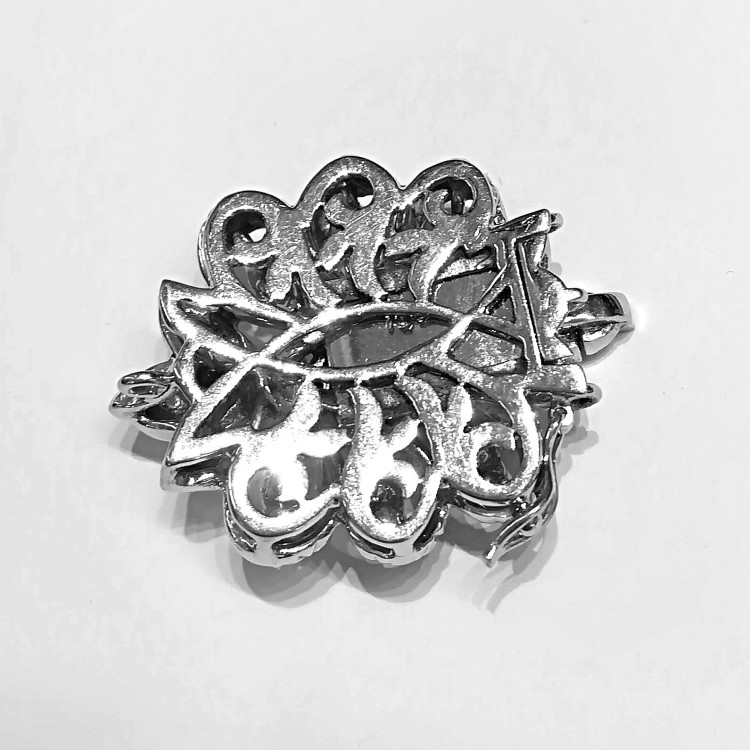 Chiusura Perle Smeraldo Diamanti ct 0,19 Oro 18 kt 9,6 gr
